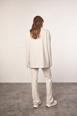 MADEINAM. White Blazer with side strap. Slim fit trouser/pant. Hailey Bieber style. The row. Size: XS,S,M,L 