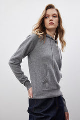 MADEINAM grey cashmere hoodie. cashmere hoodie. Fit cashmere hoodie. size: xs, s, m,l.