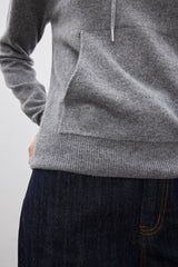 MADEINAM grey cashmere hoodie. cashmere hoodie. Fit cashmere hoodie. size: xs, s, m,l.