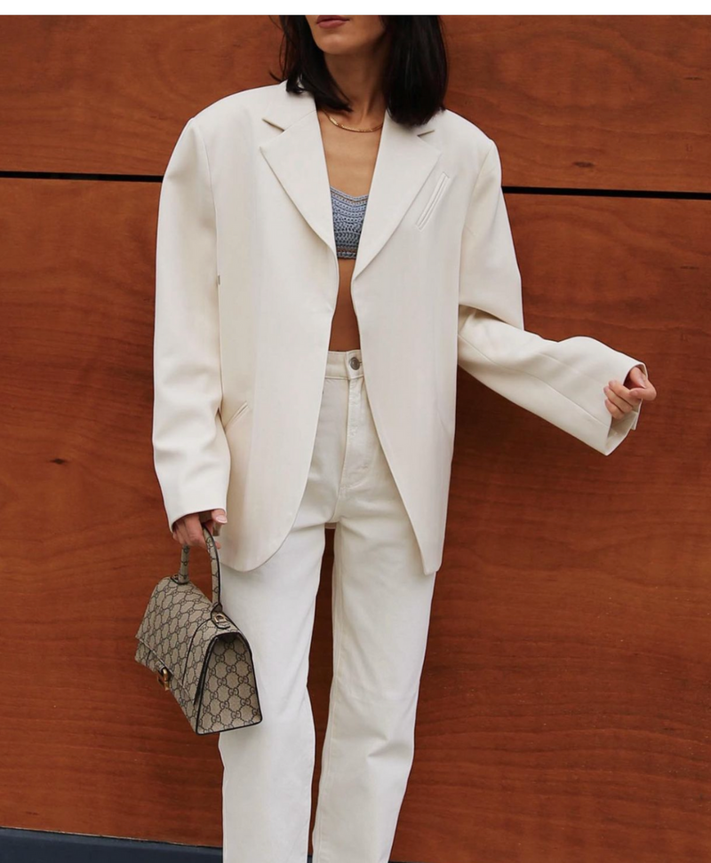 The Freya Blazer in Cream White