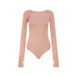 Diva One-shoulder Ribbed Stretch Bodysuit - Blush