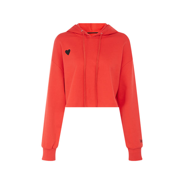 Red hoodie online crop