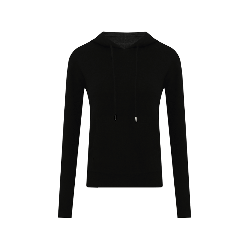 Vera Cashmere Hoodie in Black